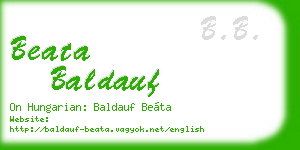 beata baldauf business card